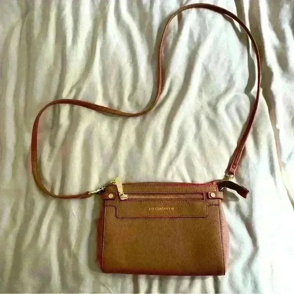 Brown Liz Claiborne Elly Convertible Crossbody Bag I’m vegan leather